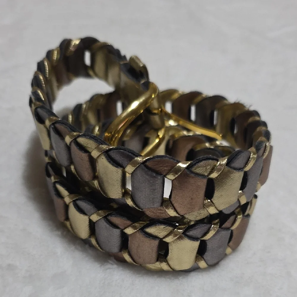 Elegant Gold and Brown Woven‎ Belt